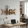 Fish Shaped Fish Bone Shelf Multi-layer Floating Shelf Wooden Wall Mounted Shelf  Indoor Organizer