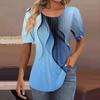 Женские пышные туники с короткими рукавами, топы, плиссированные блузки с воротником, повседневные свободные весенне-летние футболки