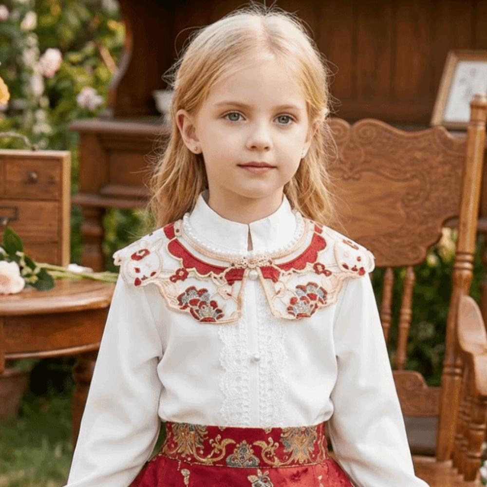 Floral Pattern Hanfu Shawl Elegant Detachable Collar Hanfu Shoulder Collar Photography Prop