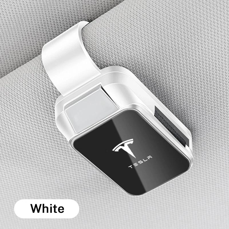 CQEPN1 1PC Car Sun Visor Glasses Clips Interior Eyeglasses Storage Holder for Tesla Model 3 S X Y Cybertruck Roadster