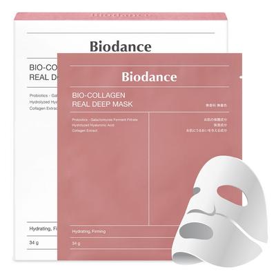 Bio Collagen Real Deep Mask Гидрогелевая маска Высокоувлажняющая Укрепляющая Поры Уход за Кожей Корейская Косметика [Bio-Dance] (4 шт) Не липкий