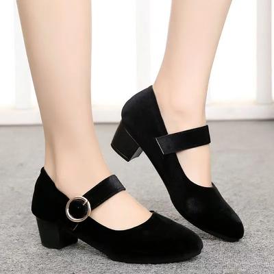 Женская мода милые балетные туфли на высоком каблуке леди классические замшевые удобные весенне-летние туфли офисные туфли-лодочки ab654