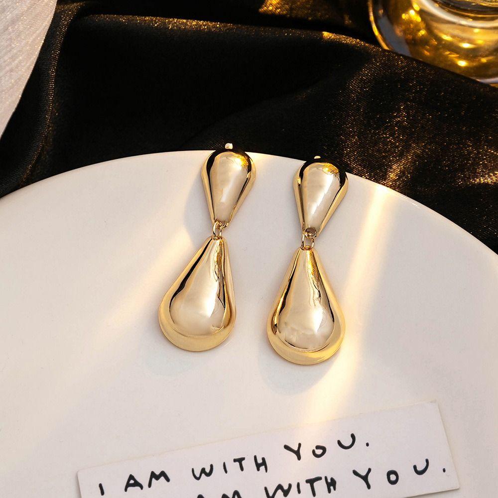 Modern Design Teardrop Earrings Simple Fashion Oval Drop Earrings Geometric Earrings Girl