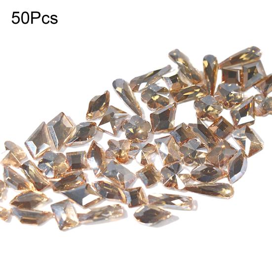 50 шт., стеклянные стразы для ногтей «Аврора», «сделай сам», стразы для дизайна ногтей, стразы с плоским дном, для потрясающего вечернего образа