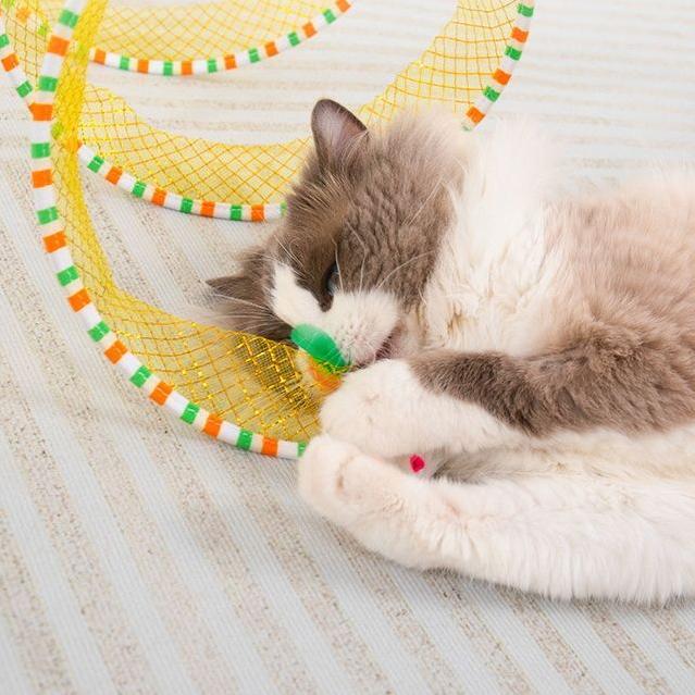 Игрушки для бурения туннелей для кошек, проходные игрушки для домашних животных, котята и кошки, складные эластичные самонагревающиеся предметы, снимающие скуку, дразнящие кошачьи палки