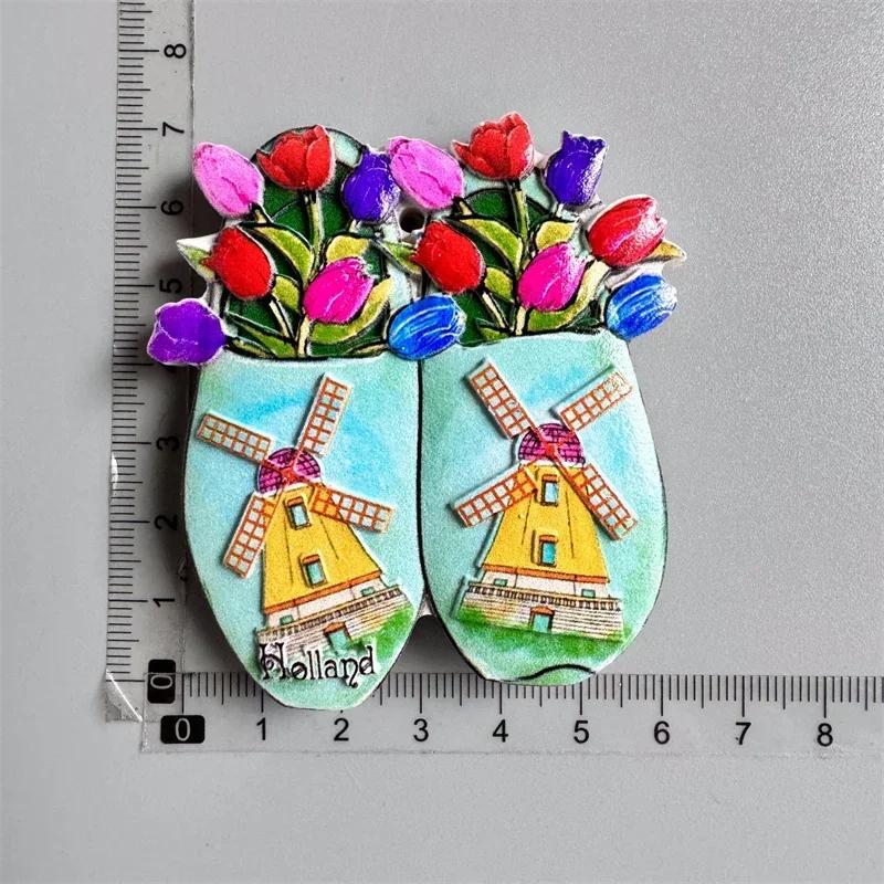 Амстердам Нидерланды Магниты на холодильник Туристический сувенир Голландская мельница Магнитные наклейки на холодильник Коллекция Домашний декор Подарок