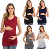 New Round Neck Solid Color Maternity Nursing Tank Top