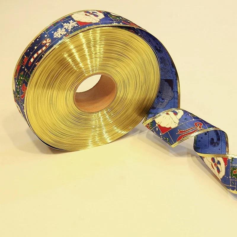 1 шт. Рождественская декоративная лента, лента для украшения рождественской елки, завязка, лента для украшения подарочной коробки