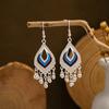 BLINGBAY женские серьги в этническом стиле, длинные серьги с кисточками в форме капли, простые высококачественные аксессуары, красочные украшения в стиле ретро с перьями