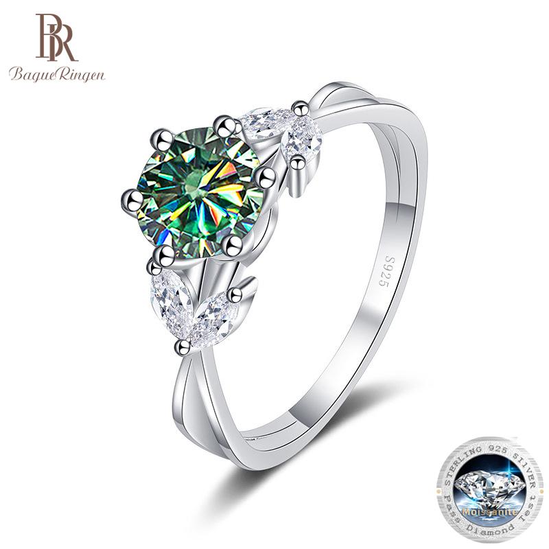 Bague Ringen Ювелирные изделия из стерлингового серебра S925, роскошное кольцо с бриллиантом 1 карат D-цвета, муассанит, женский цветок, растение, дизайн, размер 5-9, подарок