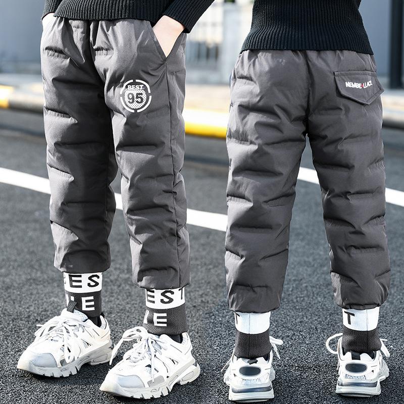 Детские зимние штаны, спортивные штаны, зимние утепленные свободные повседневные штаны, спортивные штаны большого размера
