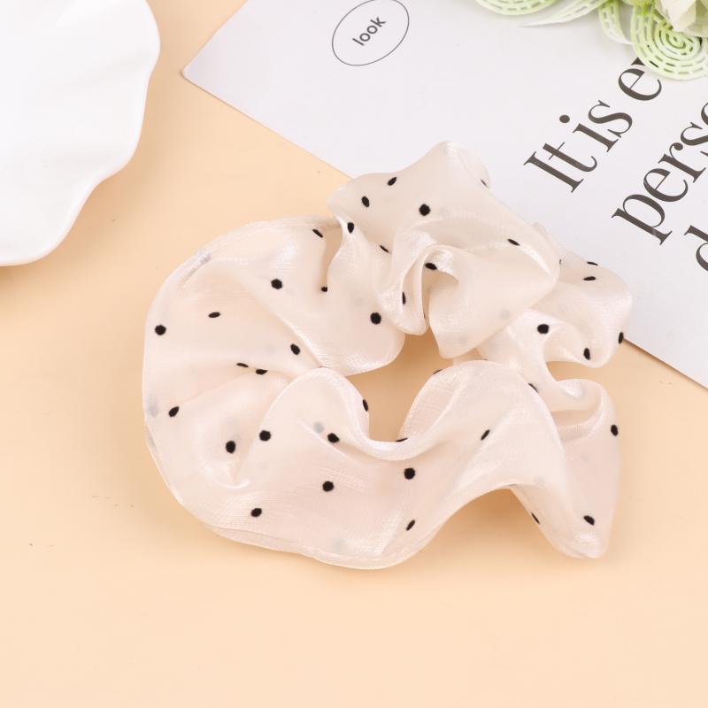 Women Oversized Scrunchies  Dot Point Mesh Hair Rope Large Fabric Elastic Hair Band Ponytail Holder Headwear