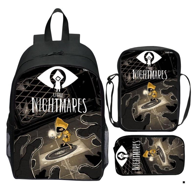 Набор из 3 шт. Школьные сумки Детские сумки для книг Рюкзак Little Nightmares 2, Маленькая сумка через плечо, Пенал Набор Little Nightmares Рюкзак