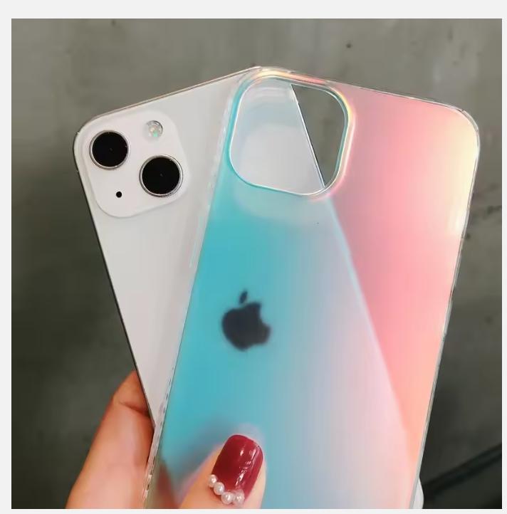 Модный матовый чехол для телефона Aurora Laser Gradient для iPhone 16 Pro Max 15 14 13 12 Pro Max XS Max 16 Plus 11, противоударный чехол