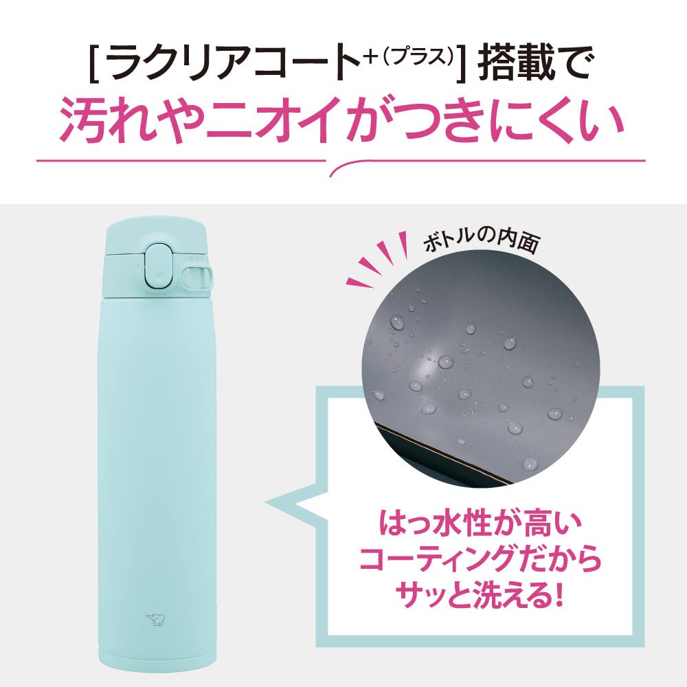 Термобутылка Zojirushi с вакуумной изоляцией SM-VA72-AM 720 мл Мятно-голубой Нержавеющая сталь Однокнопочный Бесшовный носик Легко чистить