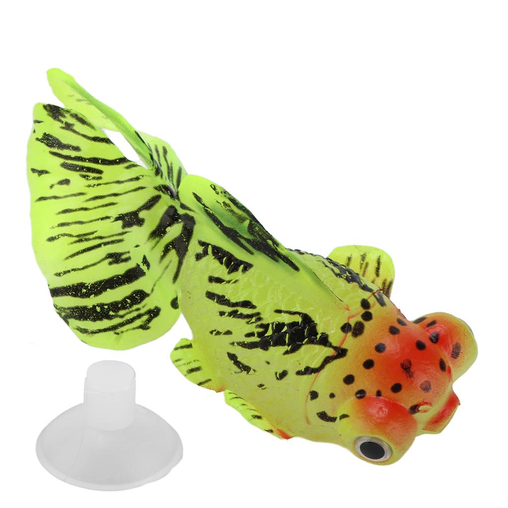 Artificial Fish Glowing Effect Silicone Simulation Gold Fish for Fish Bowl Simulation Animal