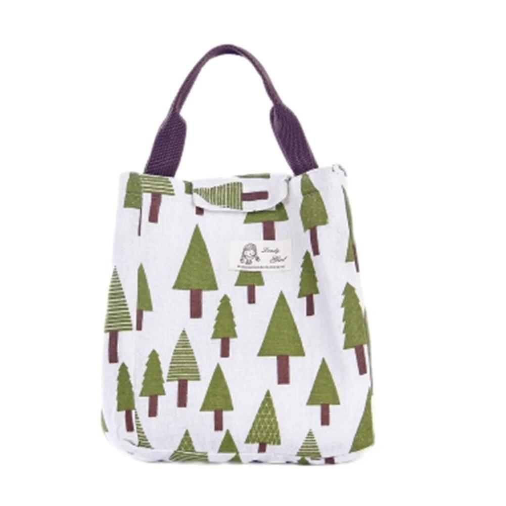 Новая сумка для ланча, мультяшный функциональный узор, сумка-холодильник для ланч-бокса, портативная изолированная холщовая сумка для ланча, термосумки для еды для пикника