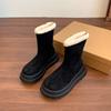 Модные ретро универсальные ботинки-платформы маффины для通勤 2025 осень и зима новые простые повседневные модные ботинки зимние ботинки