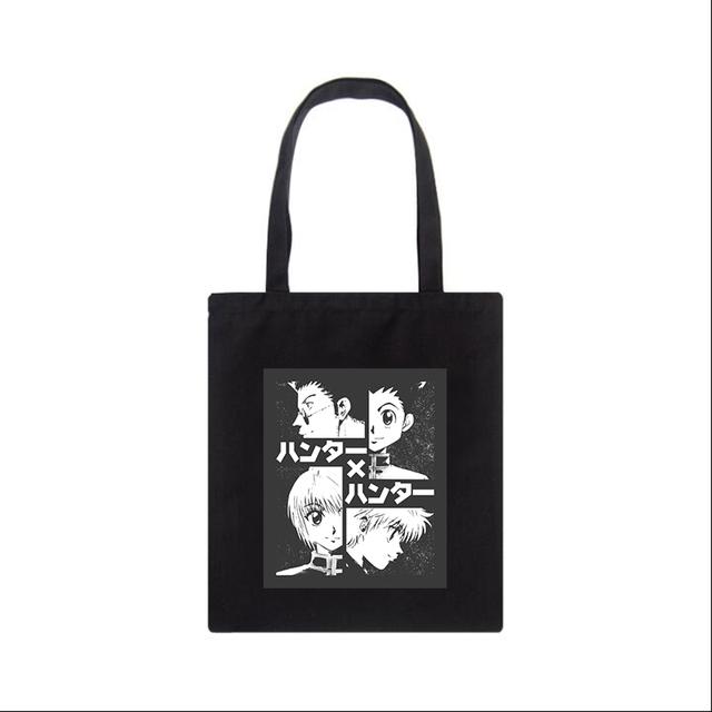 Японская холщовая сумка Hunter x Hunter kurapika, сумка-шоппер с мультяшным буквенным принтом, большая вместительность, винтажные сумки на плечо в стиле панк