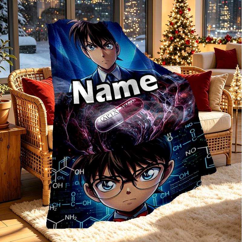 Custom Name Personalized Anime Print Blanket, Home Decor, Bedroom, Sofa, Camping, Couch, Gifts for Birthday Christmas