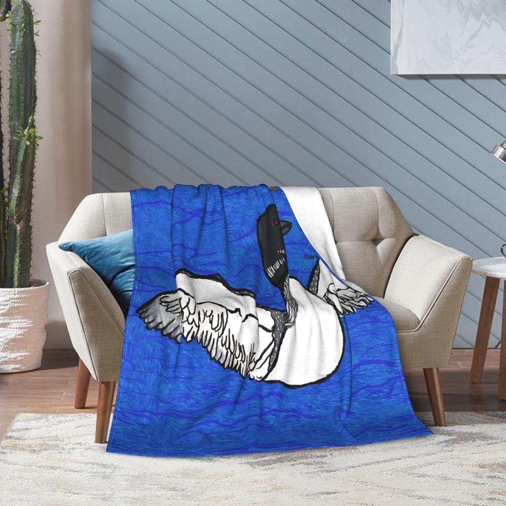 Heated Rivalry My self Portrait common loon Knitted Blanket Coral Fleece Plush Lightweight Thin Throw Blanket for Bed Bed Rug