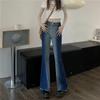 Осень-весна, джинсы, женские джинсовые брюки, винтажные прямые брюки, модные женские однотонные свободные повседневные широкие брюки с кисточками