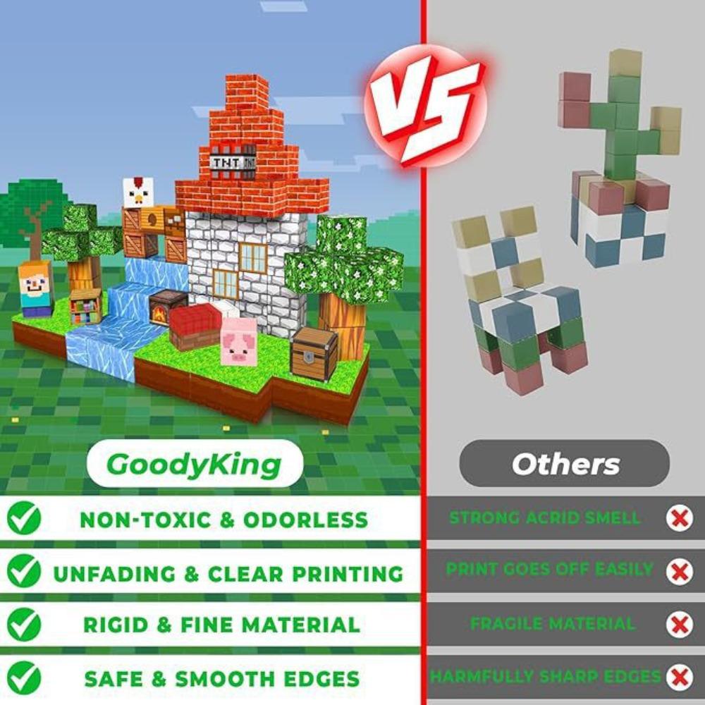 Magnetic Square Building Block Puzzle 3D Build Animal Home Toy