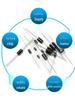 Plug-in Diode Switch/Rectifiers 1N4007, 5408, 1N5819, 1N4148, 5822, 6A10, 10A10