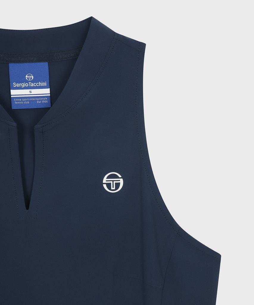 SERGIO TACCHINI W Плетеное плиссированное платье без рукавов (военно-морской флот)