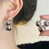 2024 European And American Style Metal Ball Earrings Personalized Fashion Stud Earrings Ladies Girls Travel Wedding Accessories