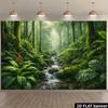 2D Мурал «Зачарованный Лес» с Туманом и Тропическими Растениями Фотофон