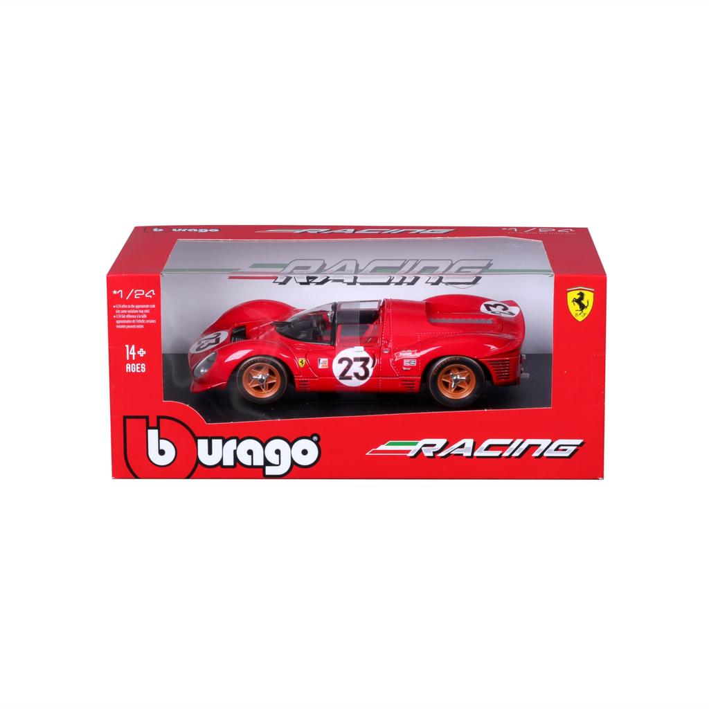 Bburago 1/24 Scale Ferrari 330 P4 Daytona Red / Diecast Model Car, Finished Product, 18-26310