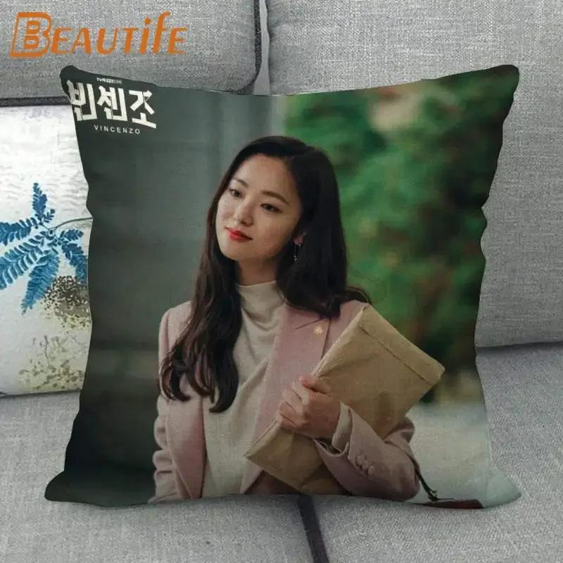 45X45 см Vincenzo Song Joong Ki KPOP наволочка с квадратной молнией, хлопковая льняная ткань, наволочки для спальни, дома, декоративный подарок