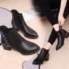2024 Ankle Boots For Women Slip On Rivet Pointed Autumn Causal Shoes Leather Boots Botas Mujer  Boots Women Fgb78