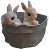 Easter Bunny Statue Indoor Rabbit Pot Mini Planter Easter Bunny Sculpture Desktop Decoration Cactus Succulent Planter For Plants