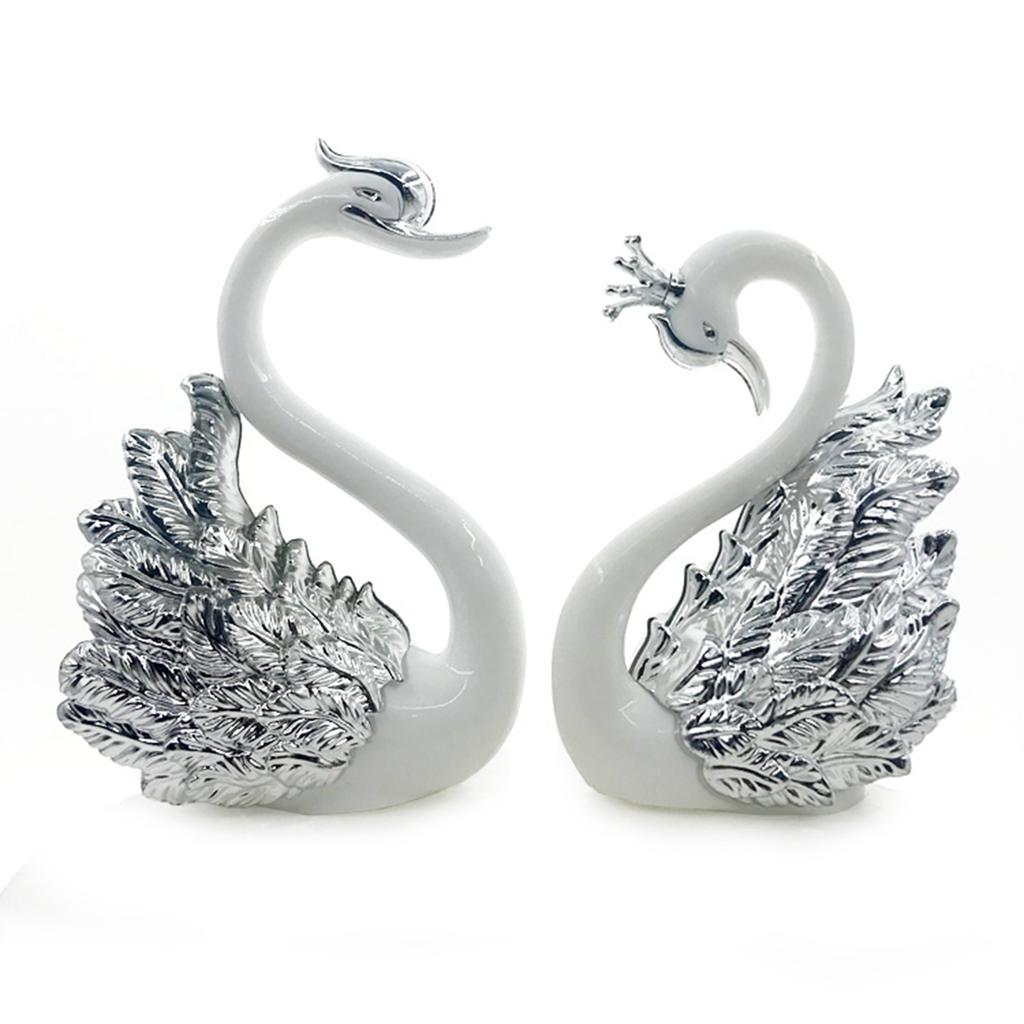 Baking Decoration Table Decorative Anniversary Ornament Cake Topper Swan Figurine Miniatures