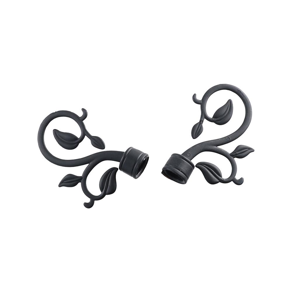 Luxurious Ends Heads Curtain Pole Finials Imitation Iron Strong Roman Rod Unique Shape ABS Material Home