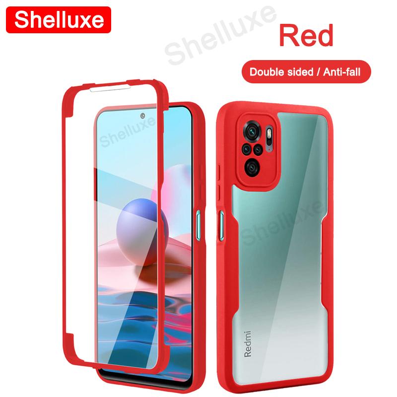 Прозрачный чехол Shelluxe 360 на весь корпус (передняя+задняя часть) для Xiaomi Redmi Note 10S 10T 10 Pro Max Note10 Note10S Силиконовая двухсторонняя крышка