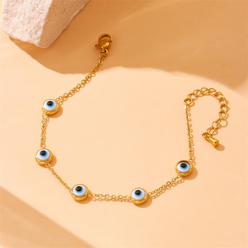 gold evil eye jewelry set necklace bracelet earrings for women