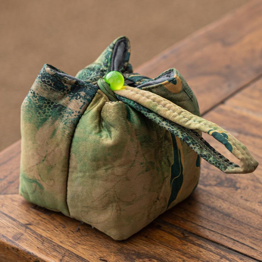 Ретро-мешок для чайника из ткани, переплетенный шелковой парчой, сумка из атласной ткани, сумка для хранения чайной чашки, дорожная сумка