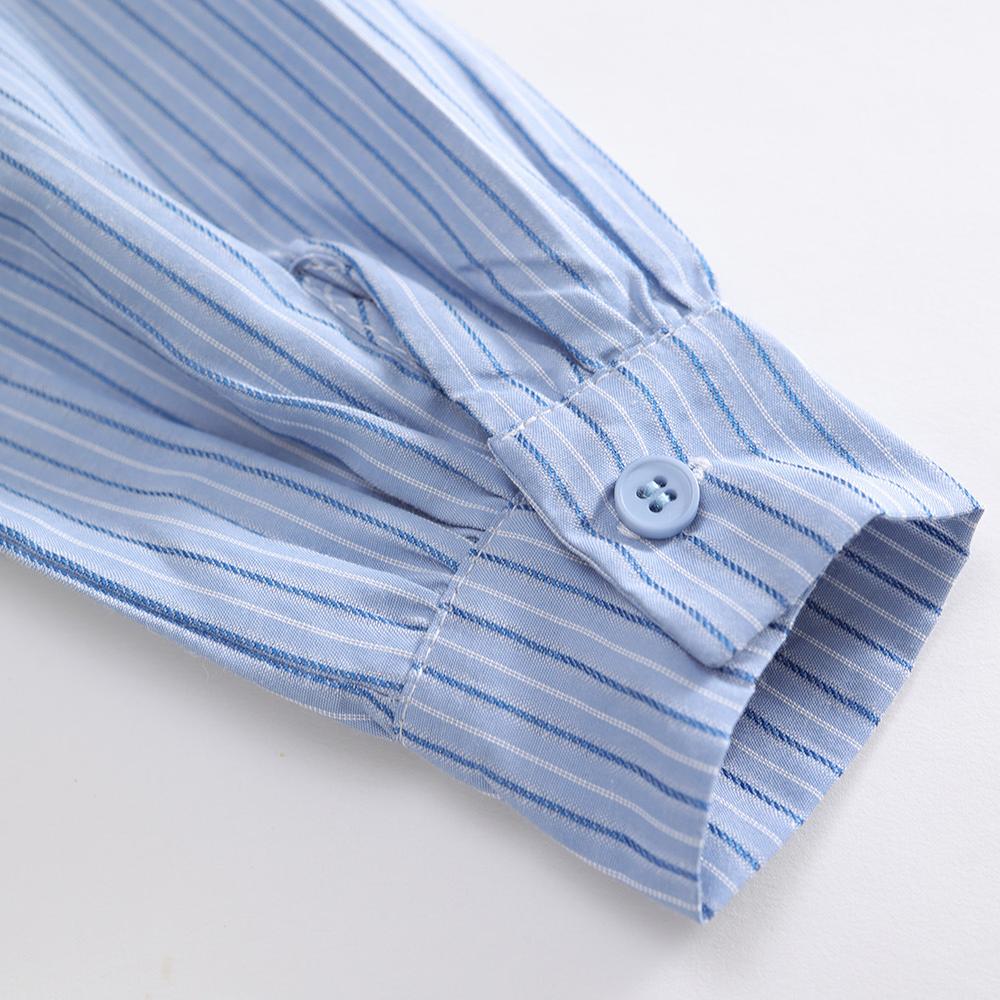 Платье в стиле преппи для девочек, весна-осень 2024, детские полосатые платья контрастного цвета с длинными рукавами, официальная одежда для студентов