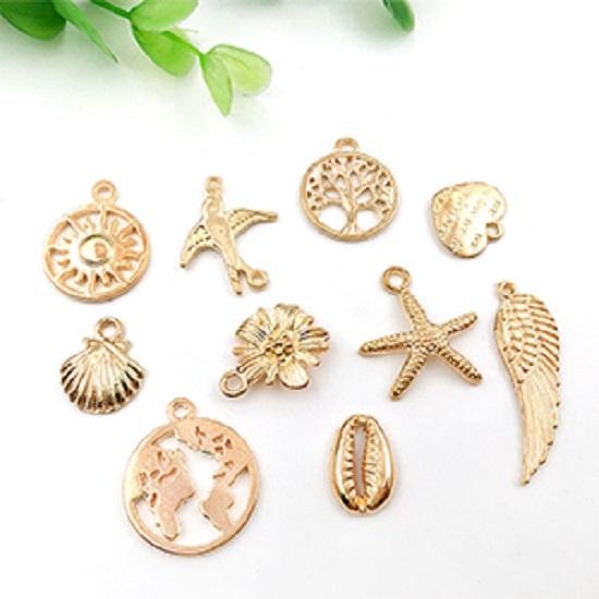 Металлические 100 шт., подвески из золотого сплава для изготовления ювелирных изделий, подвески, оптовые партии, антикварные смешанные ожерелья «сделай сам», браслеты, подвески, подвески