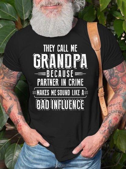 UnisexS They Call Me Grandapa Crew Neck Casual Cotton TShirt
