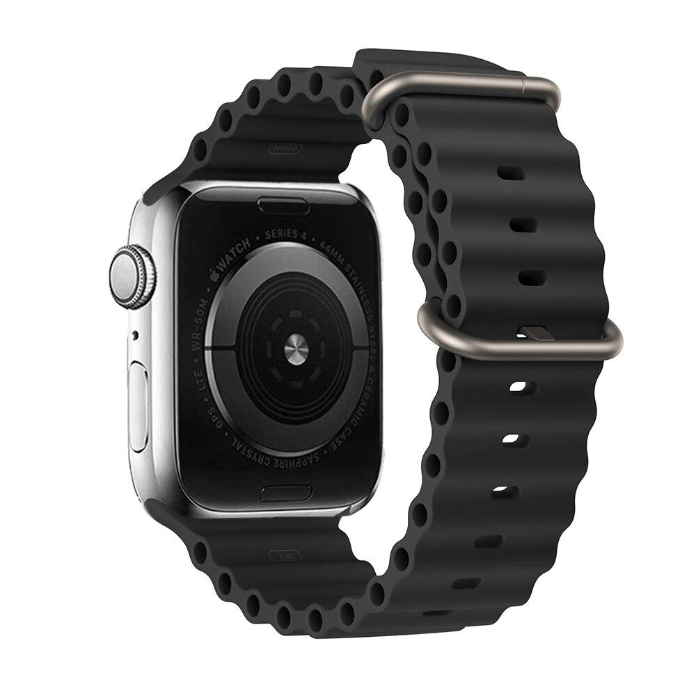 Ремешок Ocean для Apple Watch Band Ultra 49 мм, 45 мм, 41 мм, 44 мм, 40 мм, 42 мм, 38 мм, силиконовый браслет Correa iWatch Ultra serie 7 6 5 4 3 2 1 se 8