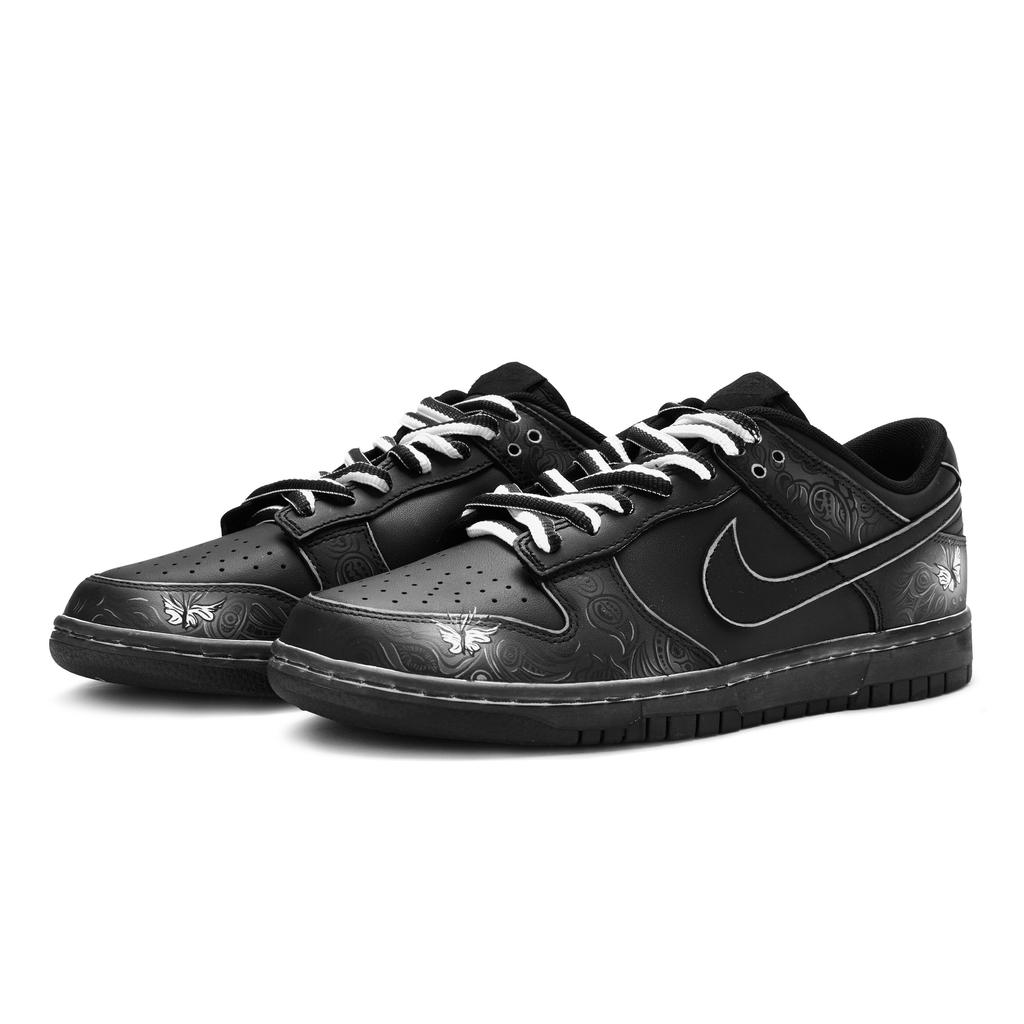 Nike Dunk 811 Manufacturing, Erosion White Butterfly Slip Resistant Low top Skateboard Shoes Women's Black White CW1590-100(Team80-)