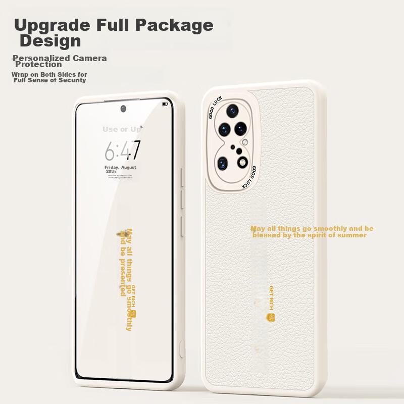 Phone Case for Huawei P50 Pro, Full Protection Ultra-Thin Leather Texture Shockproof Soft Case, New Year Creative National Trend, Elegant Black