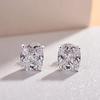 Sterling  Simple Cubic Zirconia Stud Earrings for Women Fashion Versatile Ear Piercing Crystal Earrings Female Jewelry