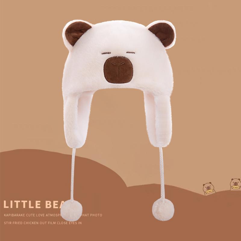 Animals Capybara Penguin Plush Hat for Cycling Warm Family and Friends Cartoon Husky Hat Christmas Gifts for The Winter Holidays