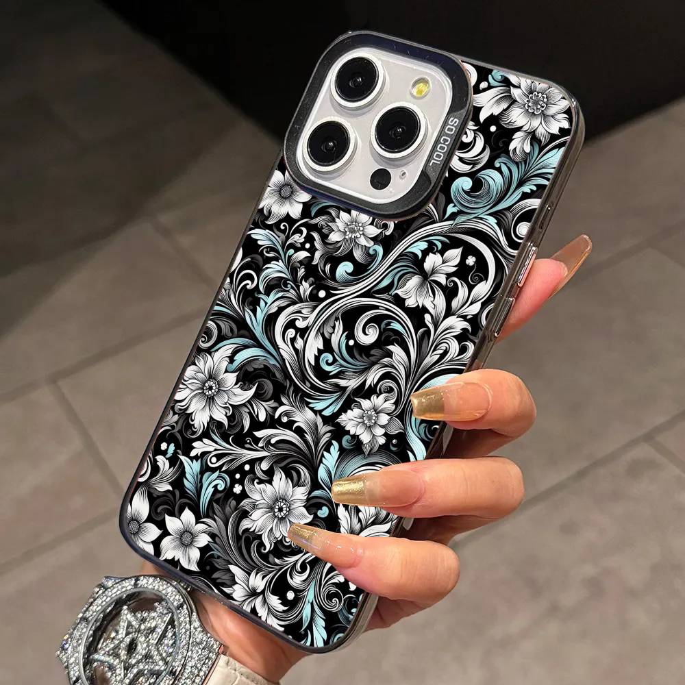 Супер крутой черный граффити чехол для телефона iPhone 17,16,15,14,13,12,11 Plus,Pro Max,XS, Цветной серебристый чехол для телефона Funda Cover
