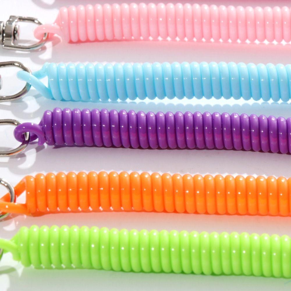 Spiral Spring Coil Spring Hook Key Hooks Anti-lost Lobster Clasp Stretch Spring Coil Keyring